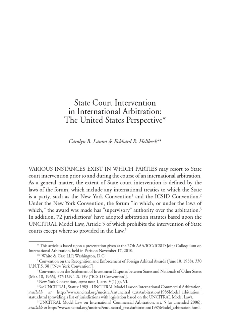 U.S. State Court Role in Arbitration | PDF | Arbitration | Jurisdiction