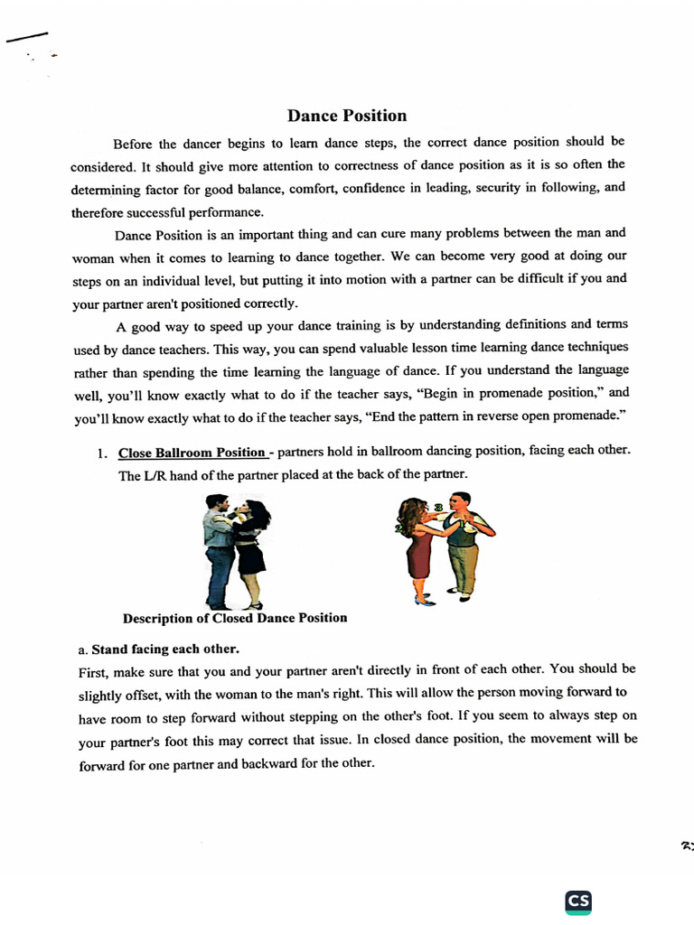 Dance Position Reference 1 | PDF