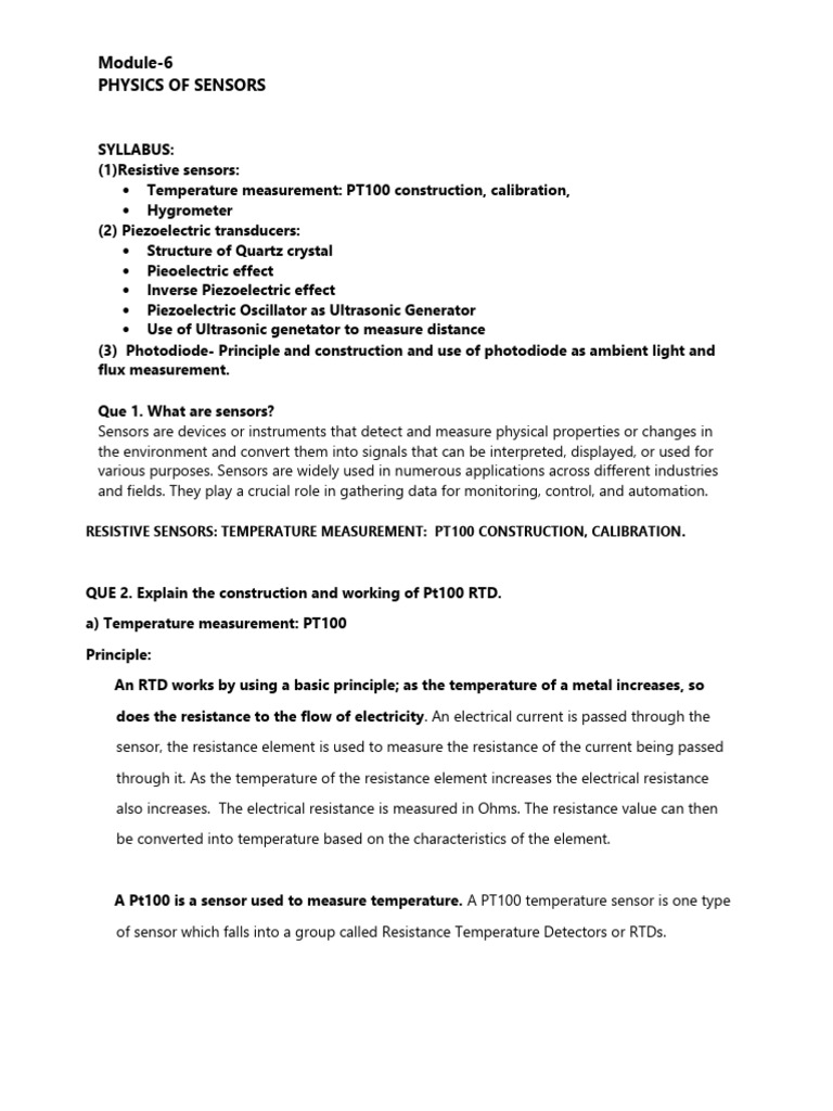 Sensors | PDF | Piezoelectricity | Inductor