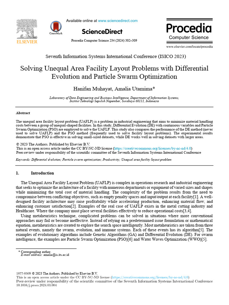 Solving Unequal Area Facility Layout Problems With Differential ...