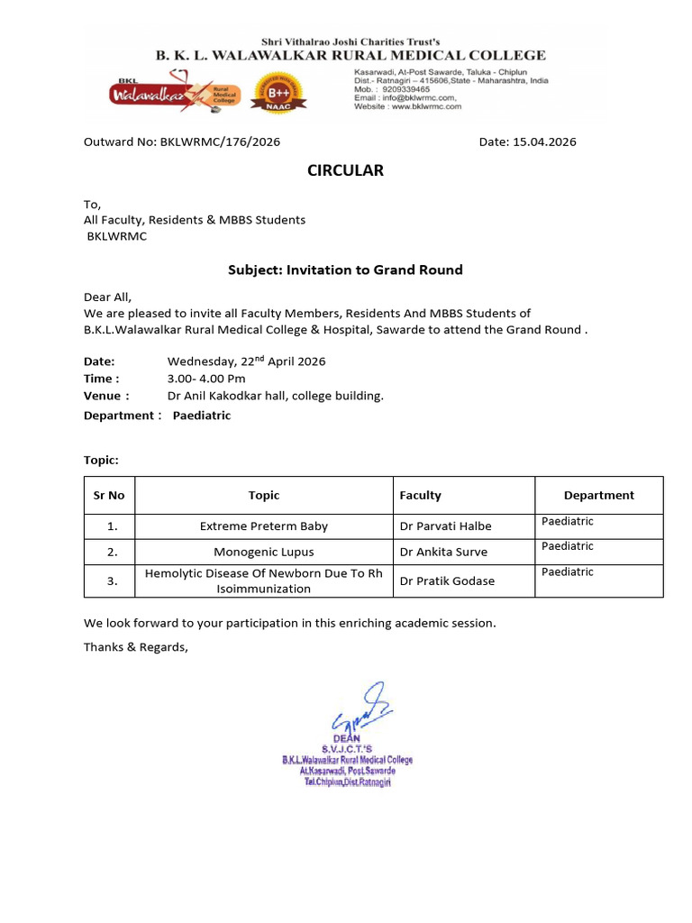 NOTICE_ Paediatric Grand Round | PDF