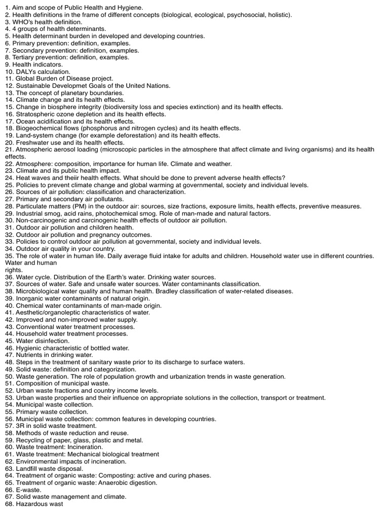 hygiene module-1 | PDF | Incineration | Waste