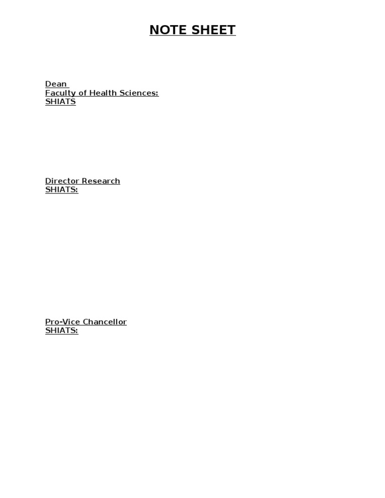 Note Sheet | PDF