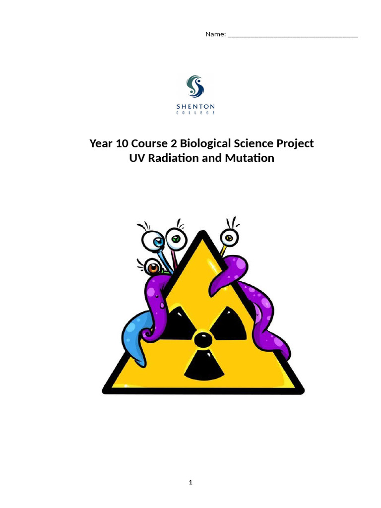 1.1 10SC2 UV radiation and mutation project - Modified - Investigation ...