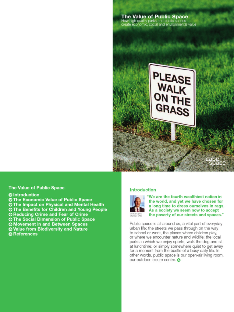 The Value of Public Space | PDF | Cardiovascular Diseases | Mental Health