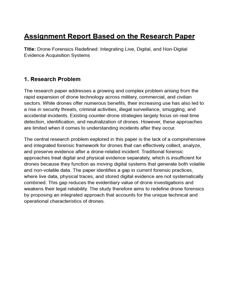 RM Assignment 1 Research Paper | PDF | Forensic Science | Methodology