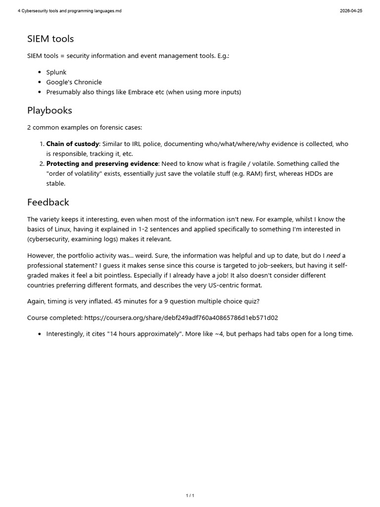 4 Cybersecurity Tools and Programming Languages | PDF