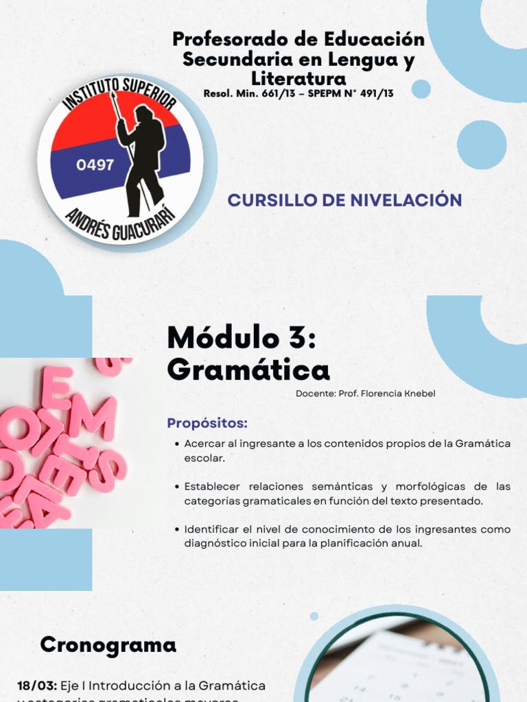 Cursillo de Nivelación Eje I (1) | PDF | Palabra | Gramática