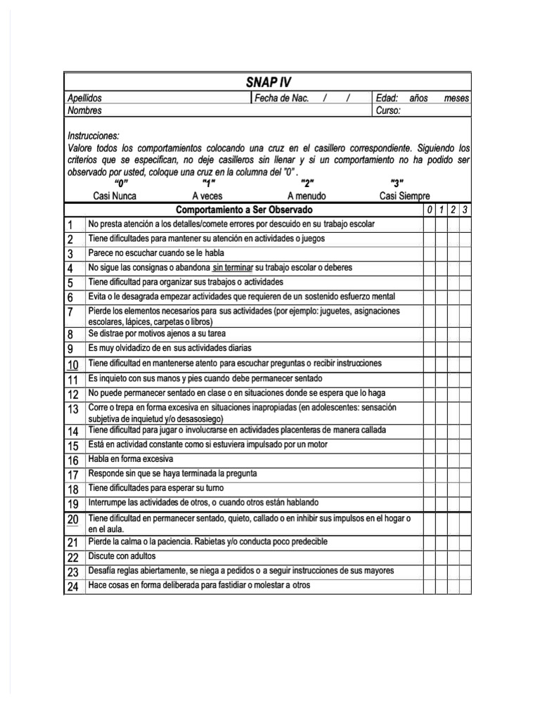PDF Snap IV PDF Compress | PDF | Desorden hiperactivo y deficit de ...