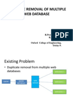Duplicate Removal of Web Database