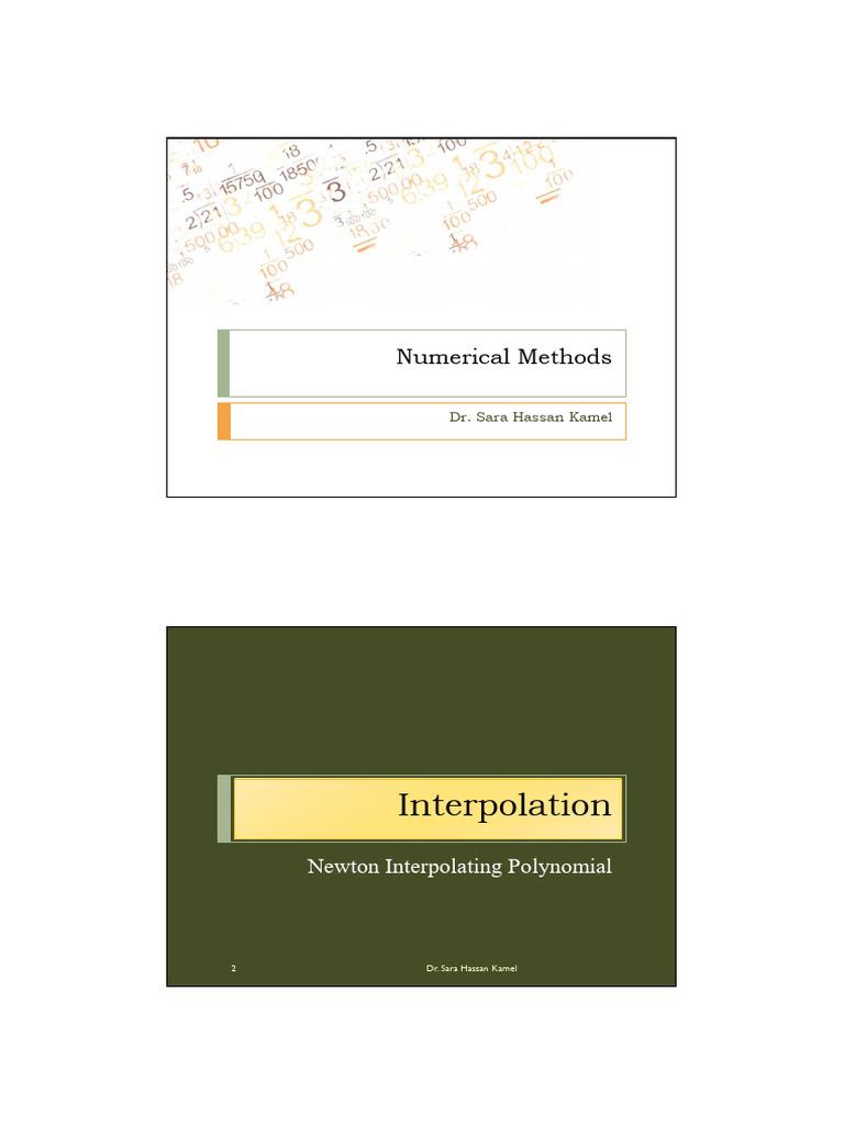 Lec2 Num Interp Part2 SK | PDF | Interpolation | Polynomial