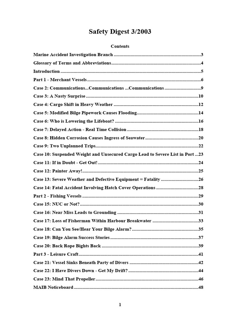 Safety Digest 3 2003 | PDF | Ships | Crane (Machine)