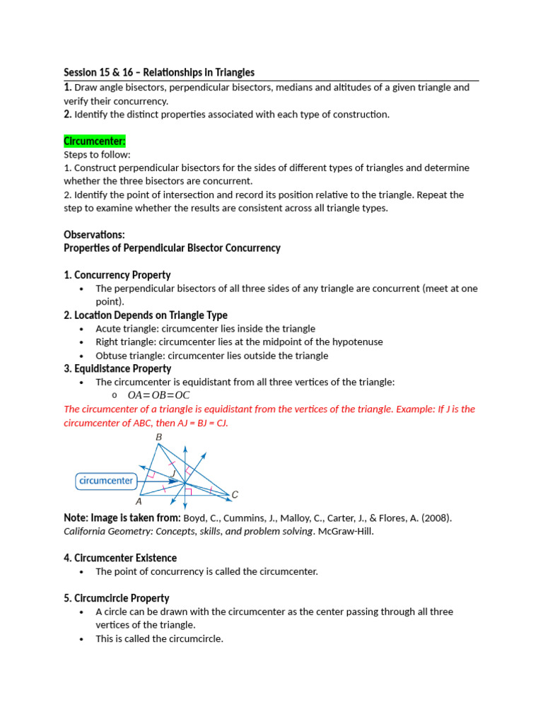 Session 15 & 16 -Triangle Relationships (1) | PDF | Triangle ...
