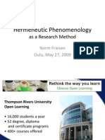 Hermeneutic Phenomenology
