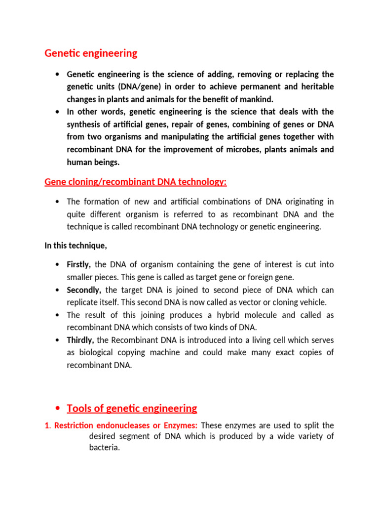 Genetic Engineering | PDF | Molecular Cloning | Genetic Engineering