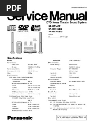 Panasonic Sa Ht540 Electrostatic Discharge Physics