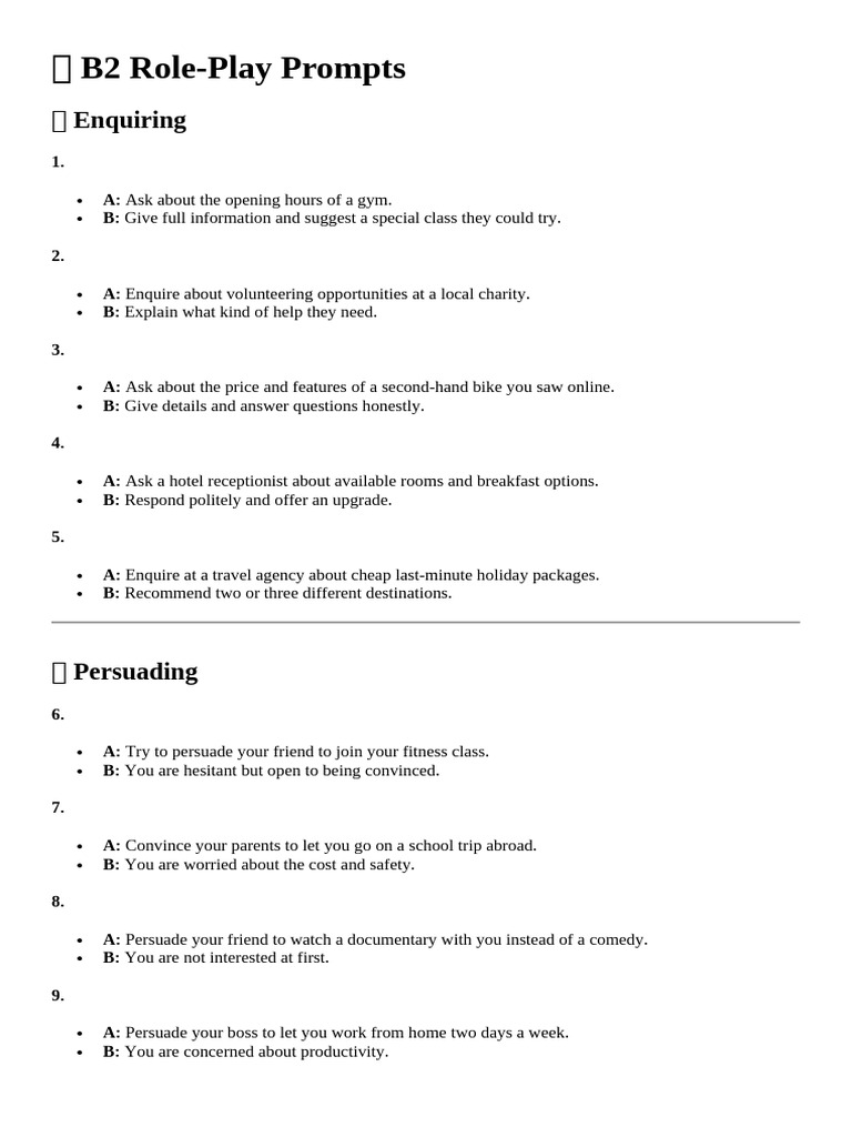 Role-plays and Feedback Form | PDF