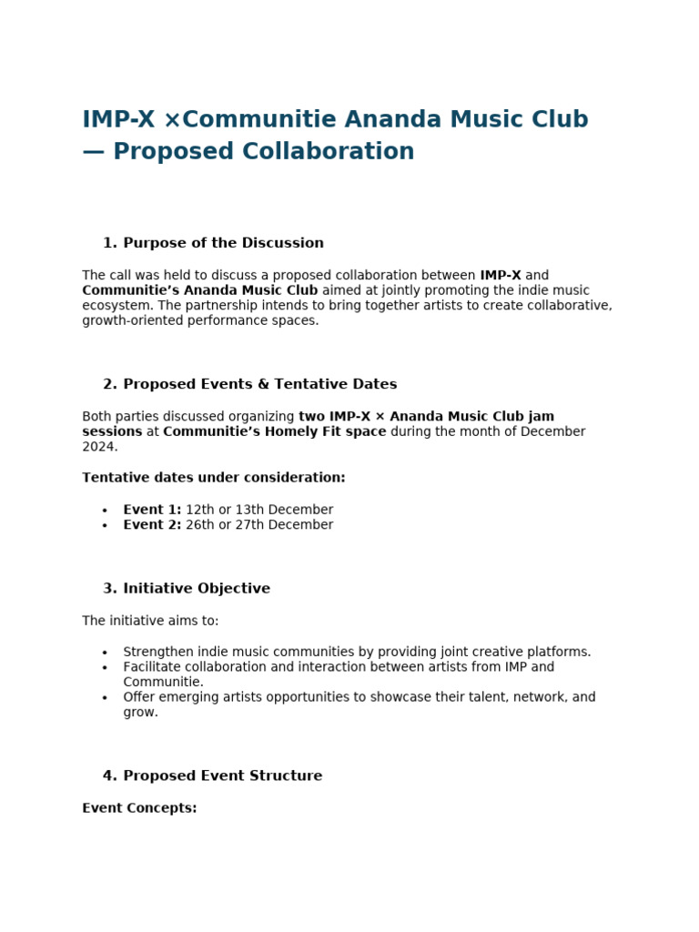 IMPX Communitie Collaboration | PDF