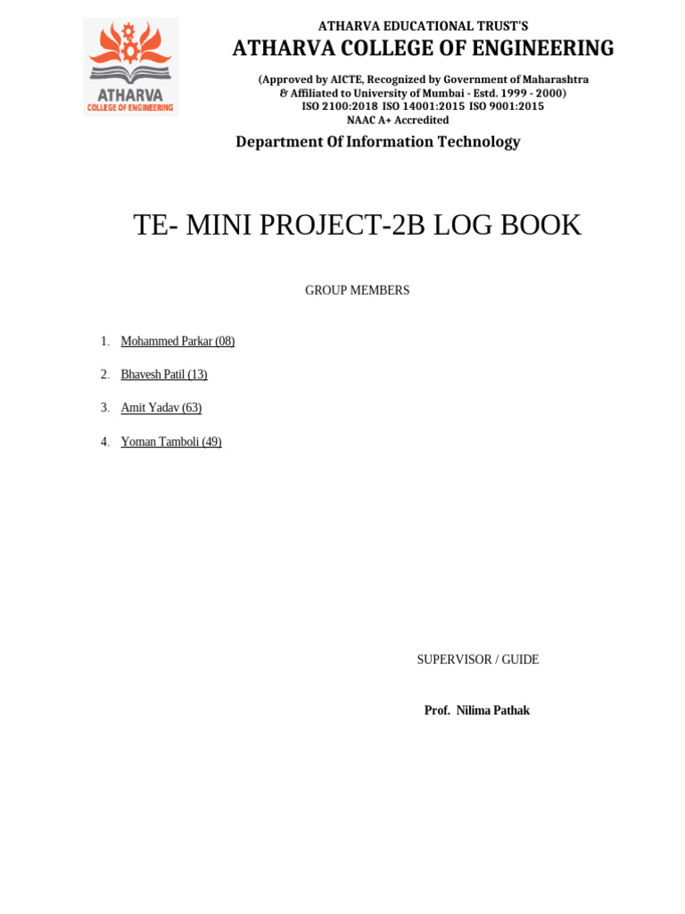 TE Mini Project 2B -Log Book Copy -2025-26 | PDF | Engineering | Knowledge