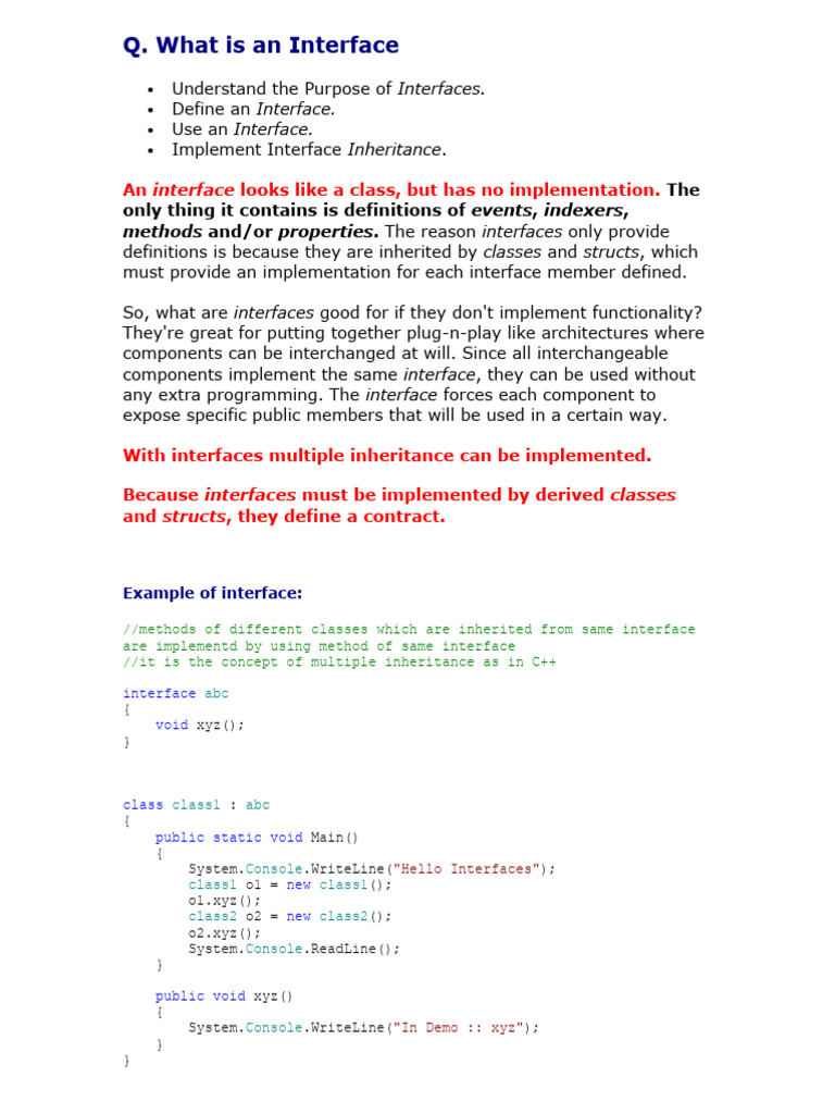 What is an Interface | PDF