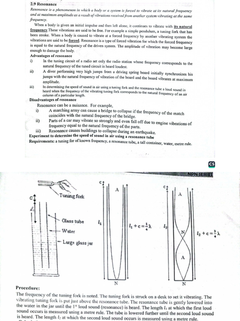 F4 South Notes on Resonance and Electromagnetic Waves | PDF