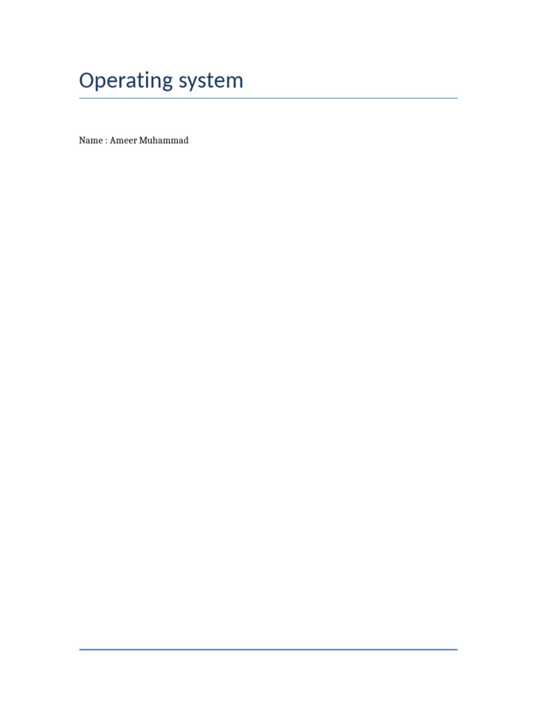 Operating System Report | PDF | Operating System | Central Processing Unit