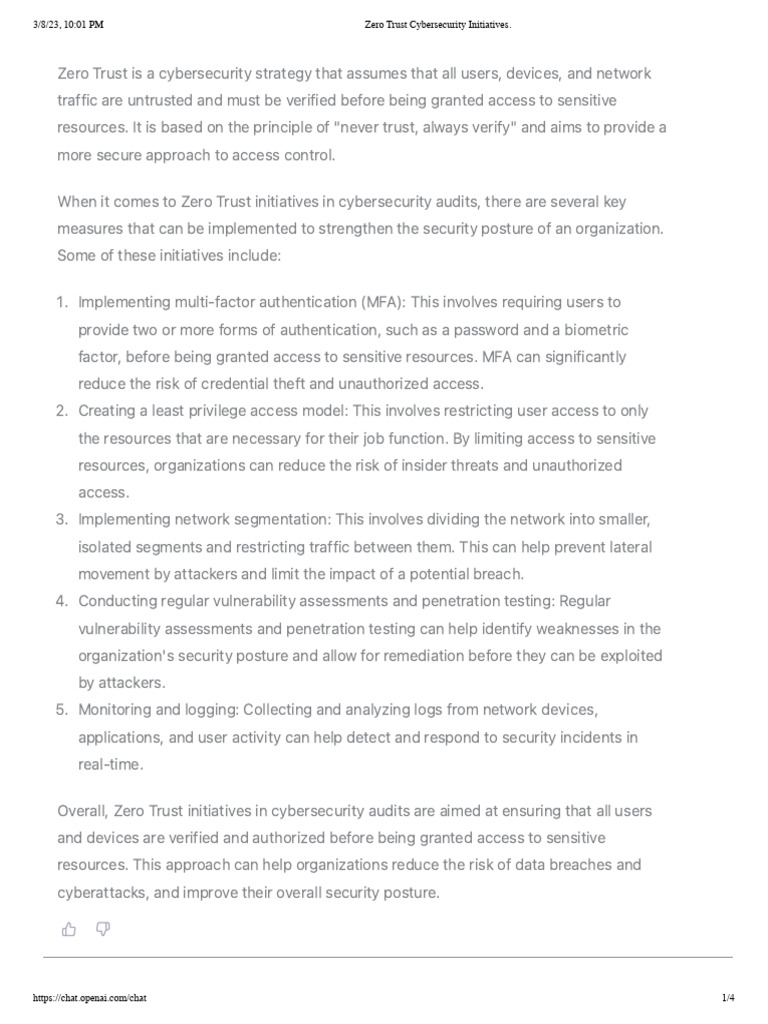 Zero Trust Cybersecurity Initiatives | PDF | Security | Computer Security