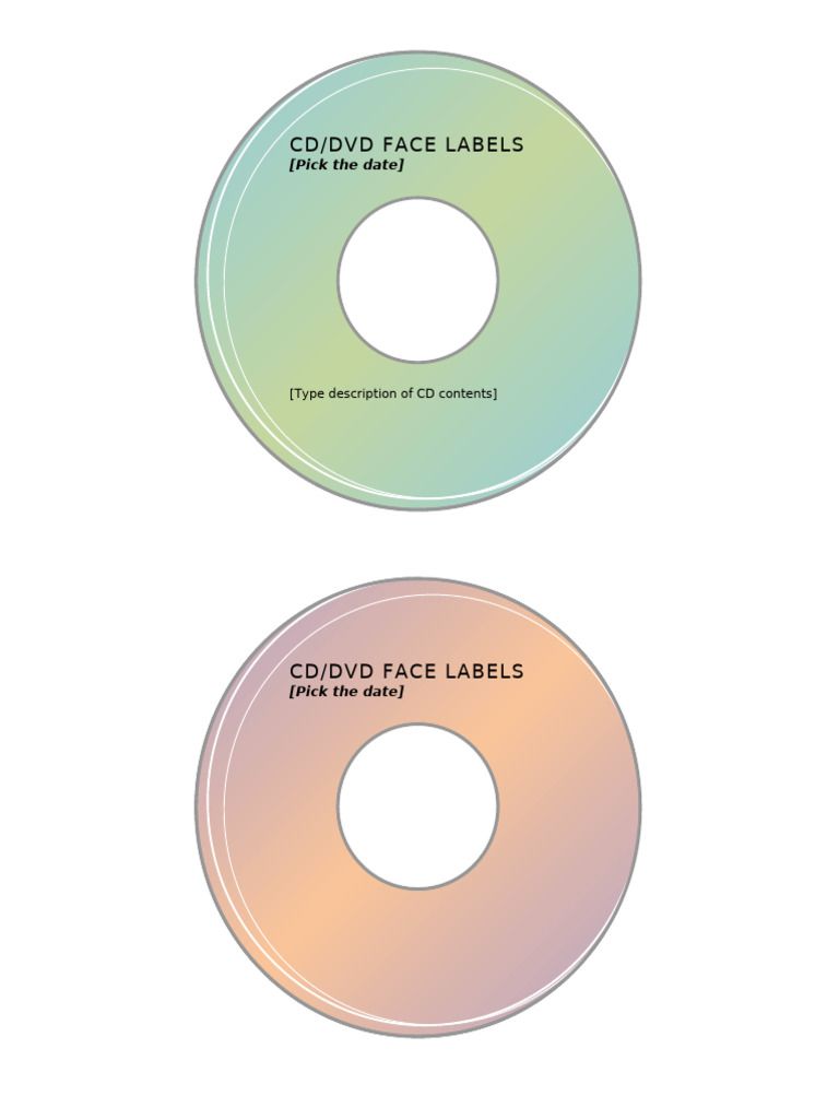 CD DVD Label Template | PDF