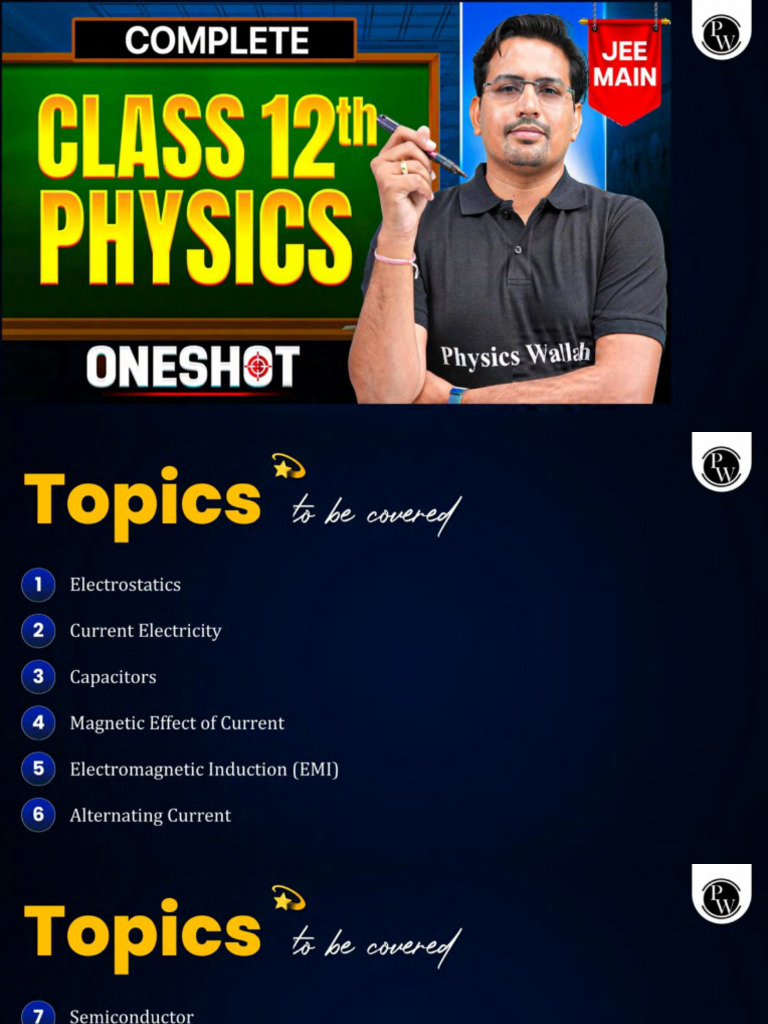 Complete Class 12 Physics (MahaRevision) (One Shot) Class Notes | PDF