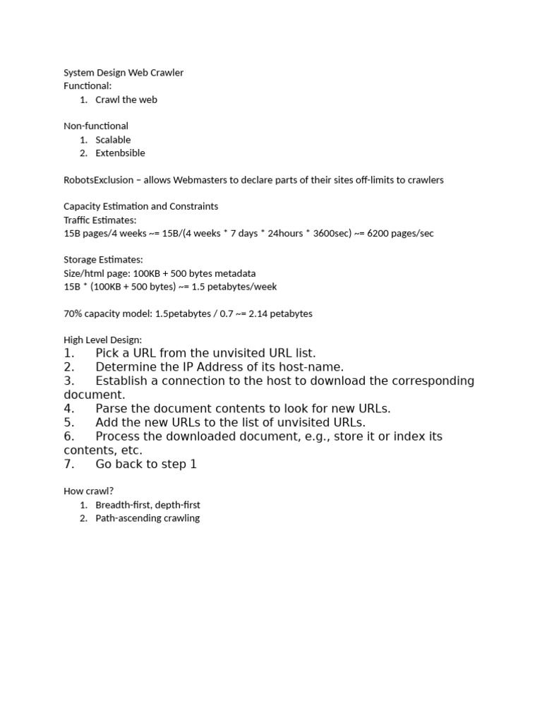 System Design Web Crawler | PDF