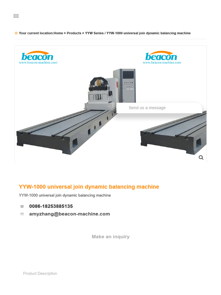 YYW-1000_universal Join Dynamic Balancing Machine | PDF | Electric ...