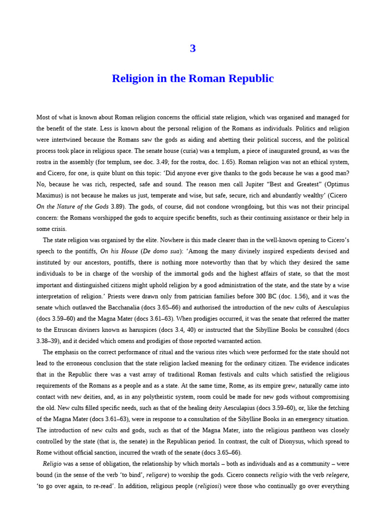 Ancient Rome Social and Historical Documents From ... ---- (3 Religion ...