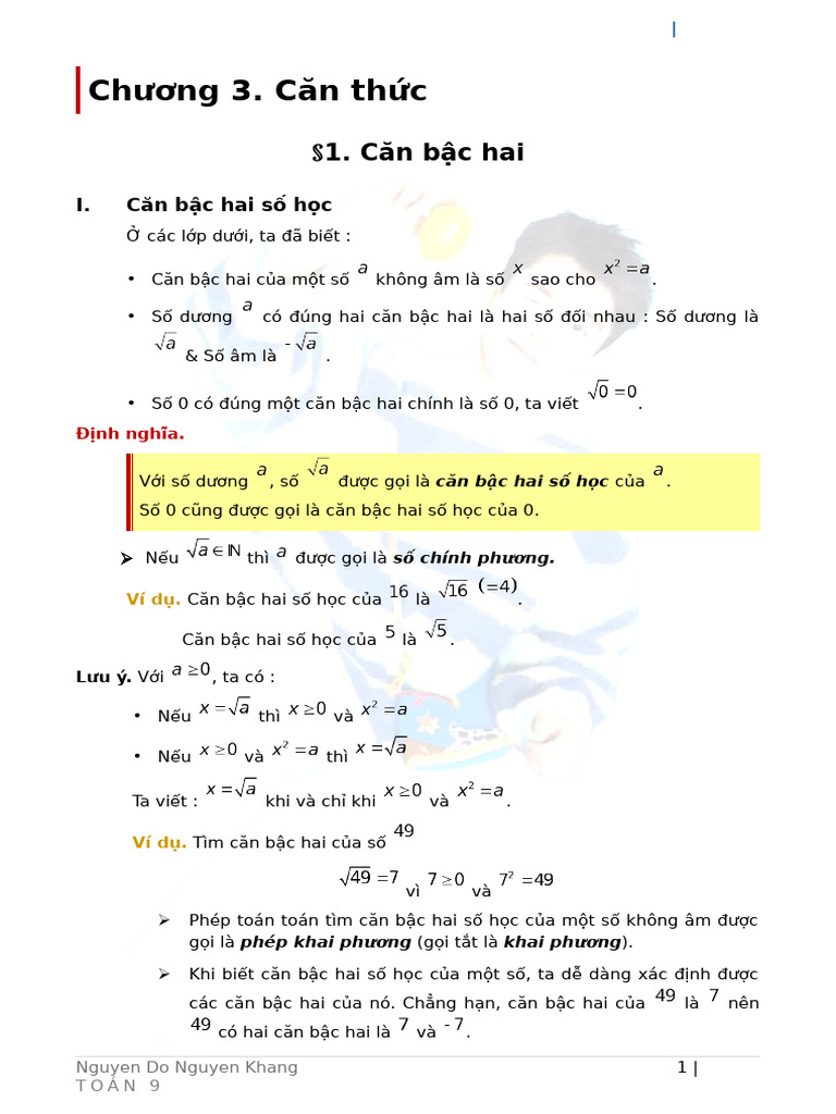 9C3 Căn thức | PDF