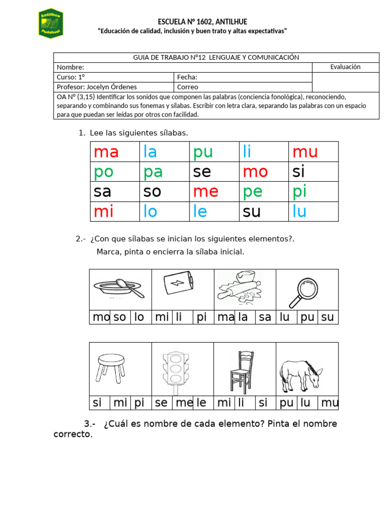 649656784 Guia Refuerzo Letra m l p s | PDF | Lingüística ...
