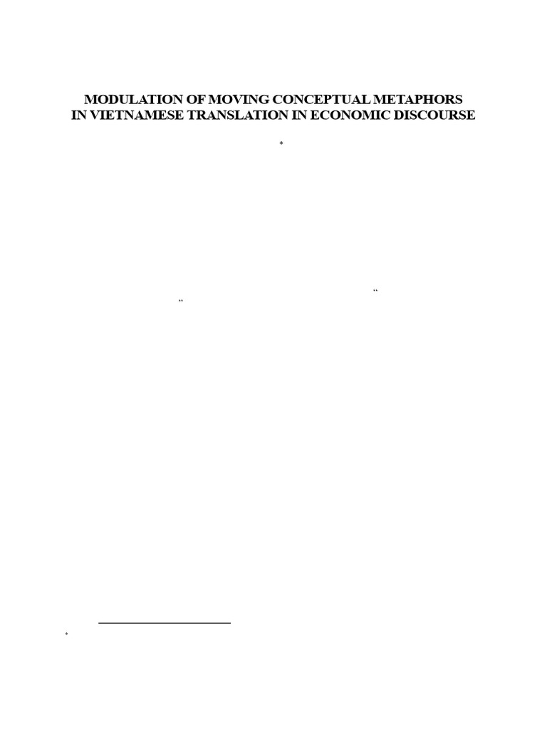 MODULATION OF MOVING CONCEPTUAL METAPHORS IN VIETNAMESE TRANSLATION IN ...