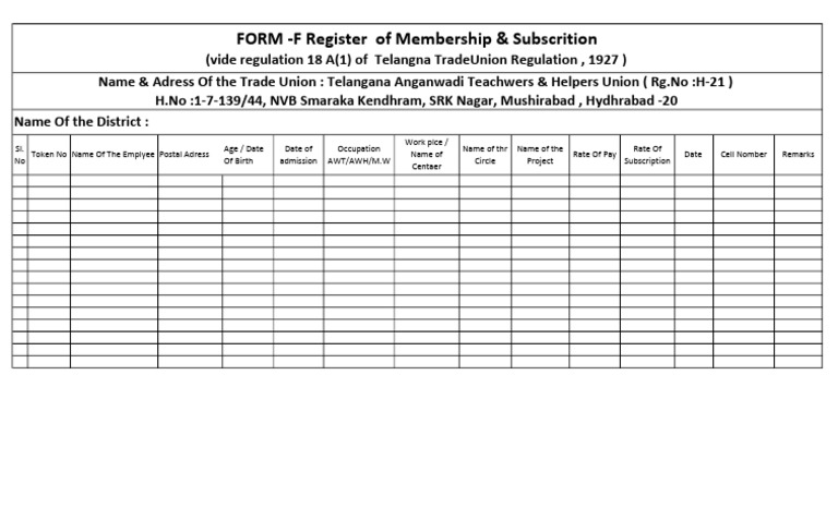 FORM F AW | PDF