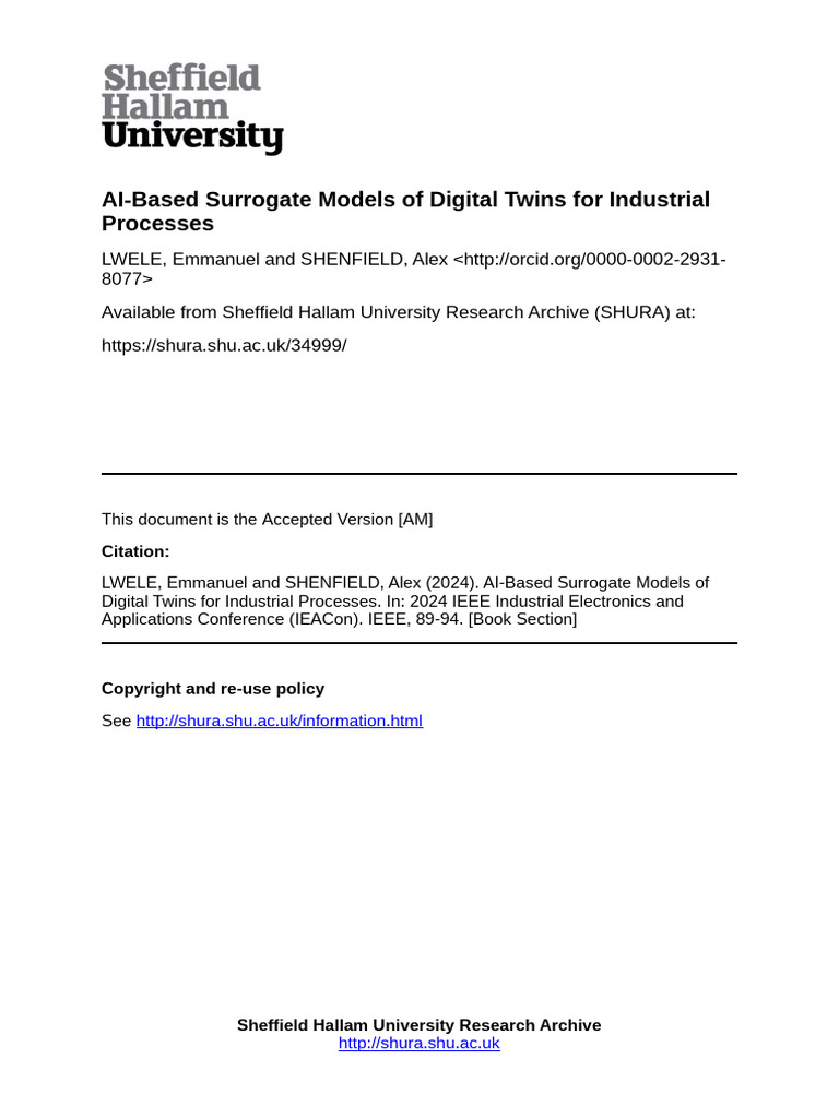 AI Based Surrogate Models of Digital Twins for Industrial Processes ...