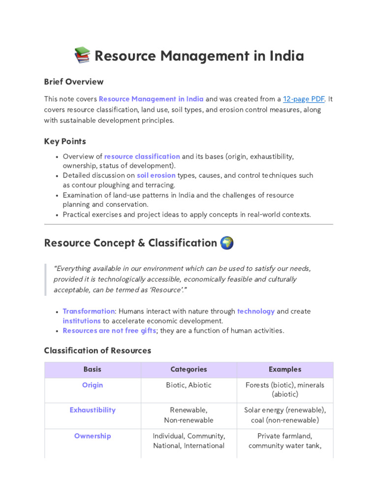 geography chapter-1 , _ RESOURCES AND DEVELOPMENT_ | PDF