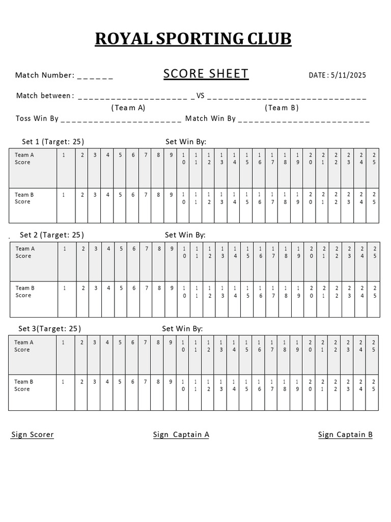 Score Sheet RSC | PDF