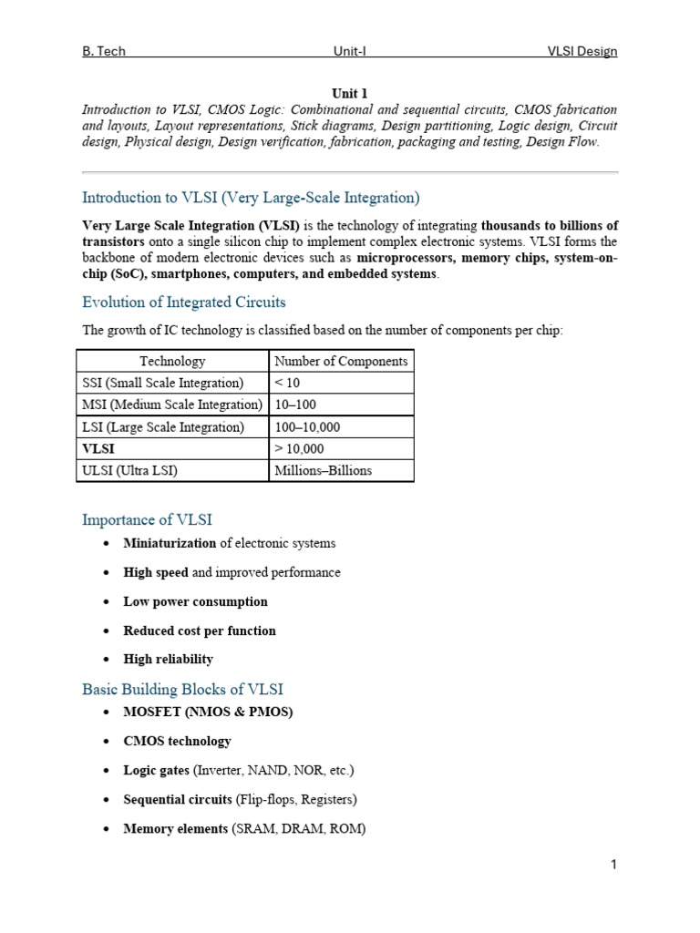 VLSI Design 1 | PDF | Cmos | Logic Gate