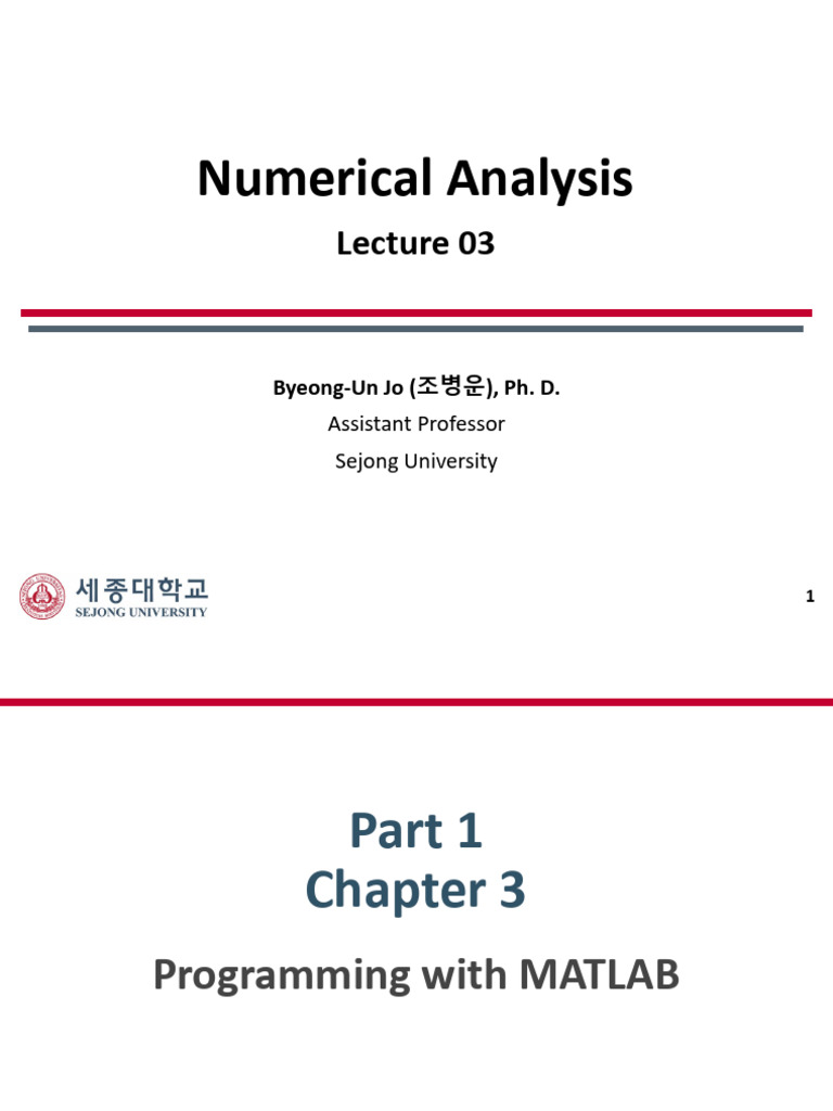 L03 - Numerical Analysis - Ch3 | PDF | Matlab | Control Flow