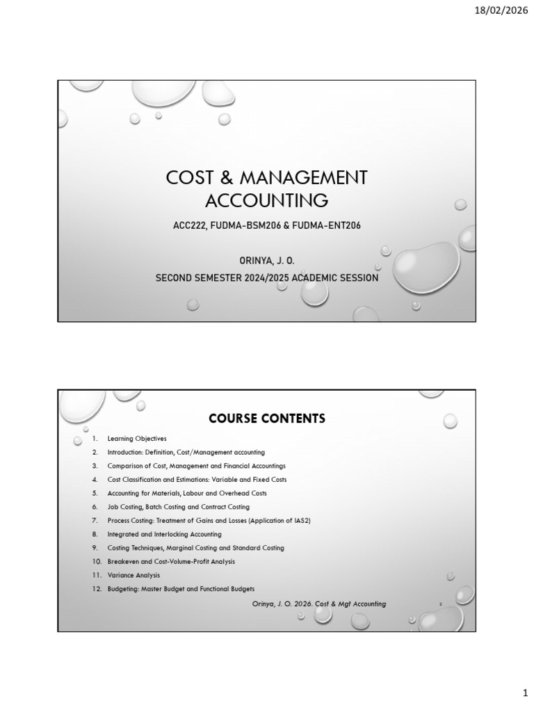 Cost & Management Accounting 2026 | PDF | Management Accounting ...