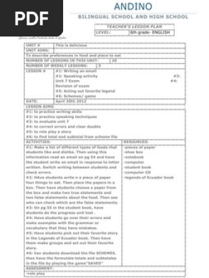 Plan English- Week 33
