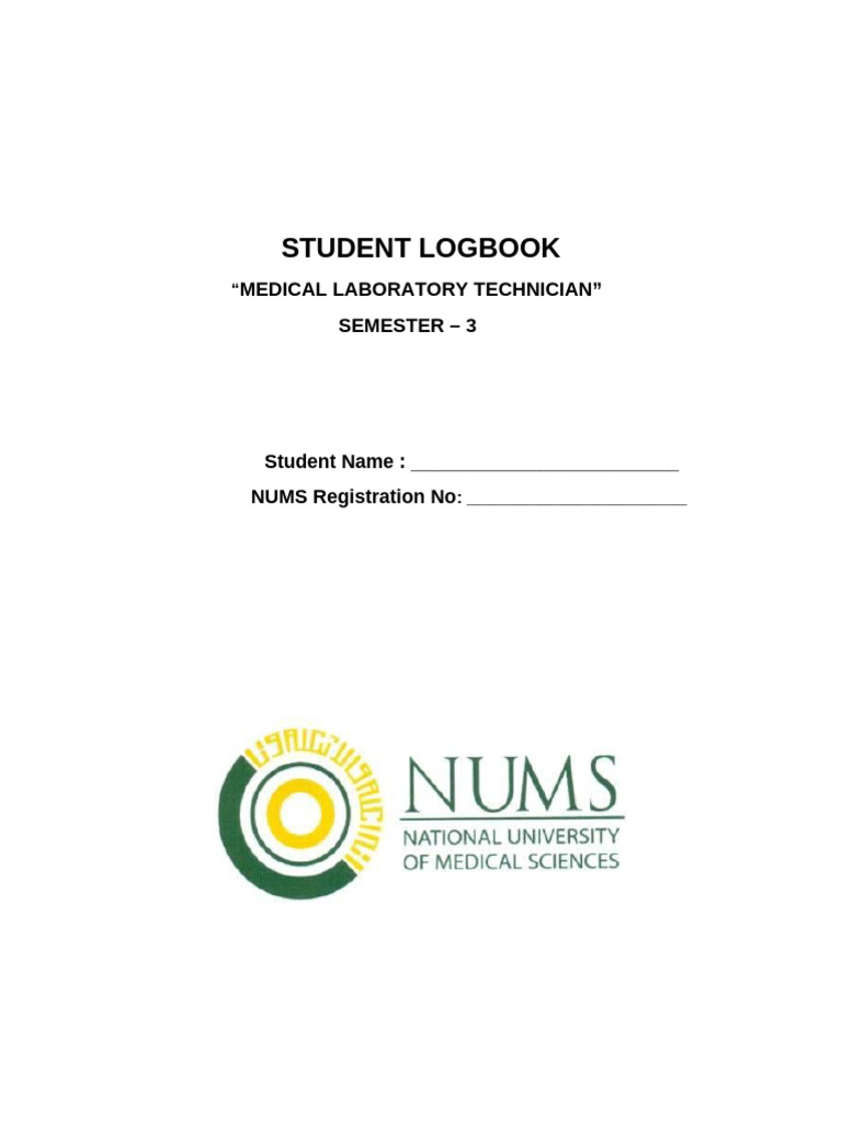 Logbook - Medical Laboratory Technician Semester 3 | PDF | Medical ...