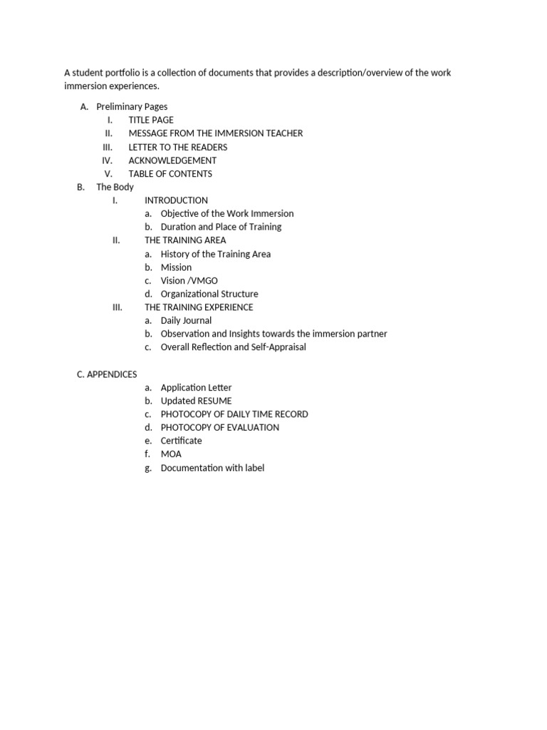Portfolio Sample Template 1 | PDF