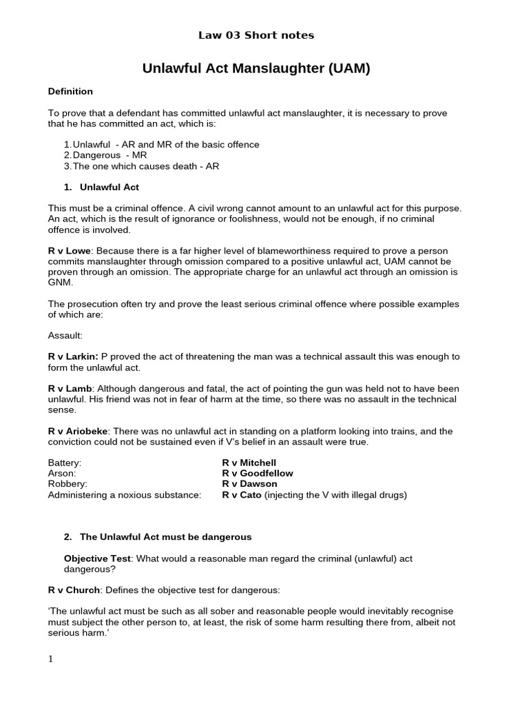 u Am Short Notes | PDF | Justice | Crime & Violence