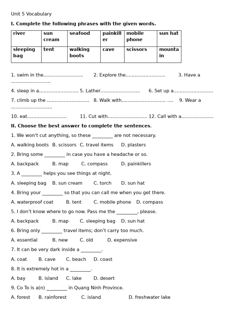 Unit 5 Vocabulary | PDF | Cuisine | Foods