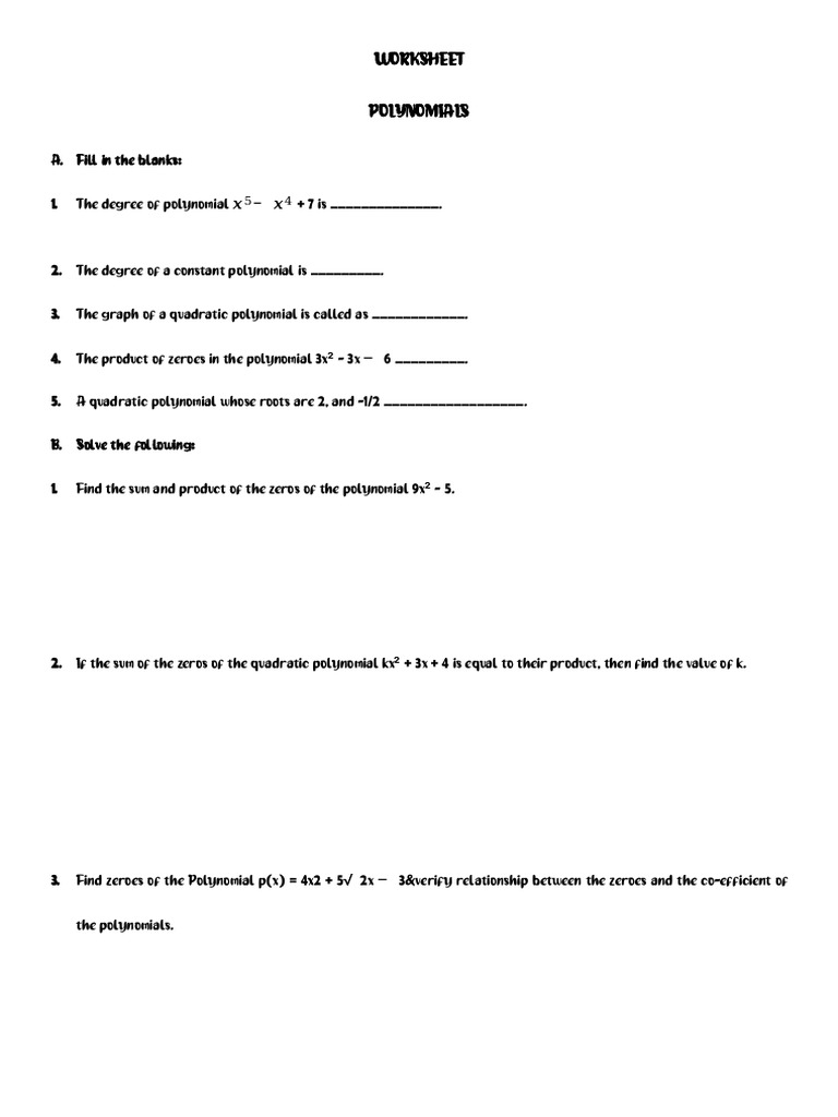 Mathematics Worksheet | PDF