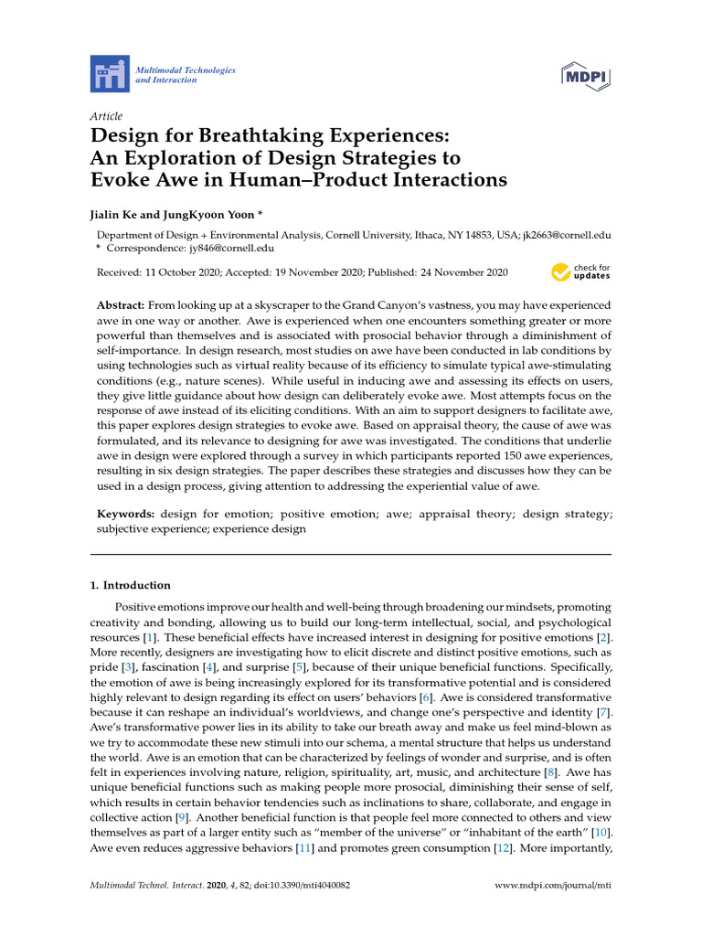 Design for Breathtaking Experiences an Exploration of Design Strategies ...