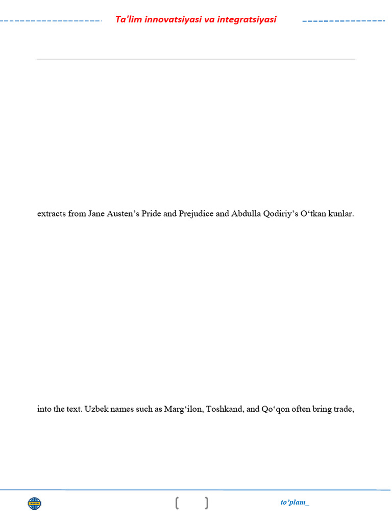 LINGUOCULTURAL FEATURES OF TOPONYMS IN ENGLISH AND UZBEK | PDF | Pride ...